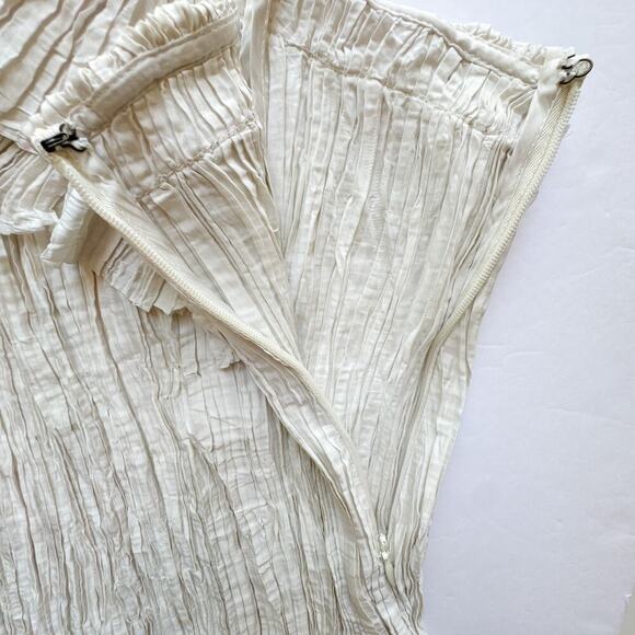 Ulla Johnson Ravenna One-Shoulder Pleated Ruffle Top Ivory Size 6 Blouse - Picture 9 of 13